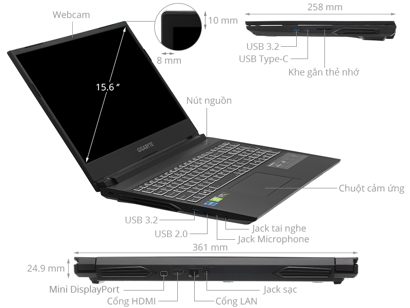 Laptop Gigabyte Gaming G5
