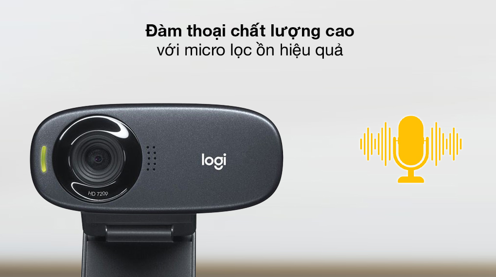Mic lọc ồn cho chất lượng đàm thoại tốt - Webcam 720p Logitech C310 Đen