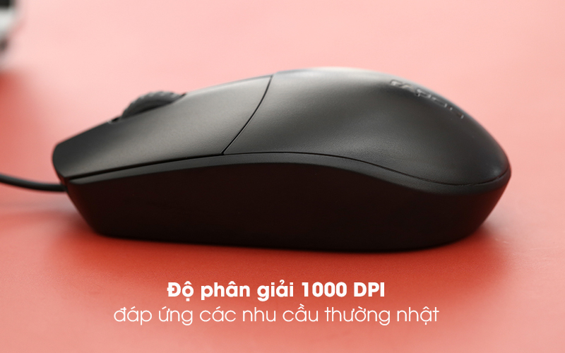 Chuột Có Dây Rapoo N100 Đen - Phục vụ tốt cho tác vụ văn phòng với độ nhạy 1000 DPI