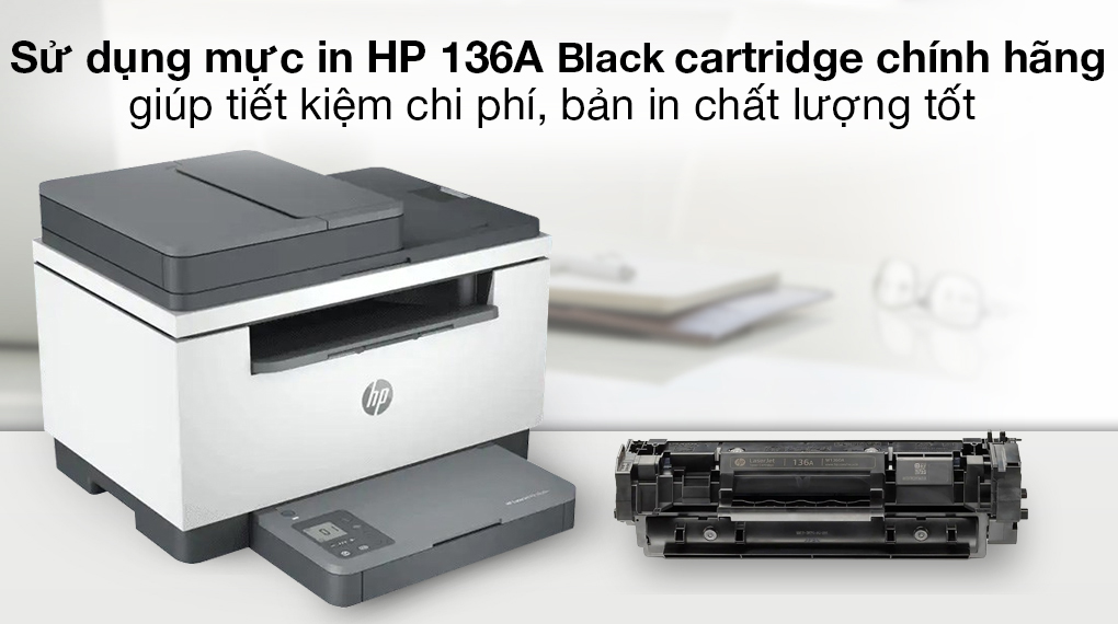 Máy in Laser trắng đen HP LaserJet MFP M236sdw/Wifi/đa năng (In/scan/copy/ADF) (9YG09A) - Tăng chất lượng máy và bản in với mực in HP chính hãng
